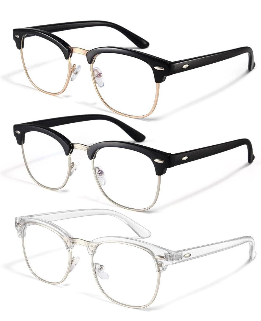 racico Computer Blue Light Blocking Glasses Blue Light Glasses Men Women, Anti Blu-Ray Clear Gaming Glasses Lenses