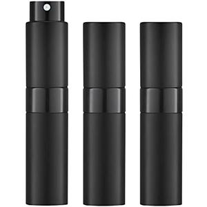 LISAPACK 8ML Atomizer Perfume Spray Bottle for Travel (3 PCS) Empty Cologne Dispenser, Portable Sprayer (Black)