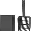 Cat Pooper Scooper, 2 in 1 Cat Litter Scoop with Holder Stand Cat Stuff Cat Scooper for Litter Box Cat Accessories Cat Supplies Kitty Litter Scoop Heavy Duty and Easy Clean Scoop Away Cat Litter