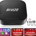 Binize Wireless CarPlay Android AUTO Multimedia Video Box 4G Cellular,4GB+64GB,8Core,Android 13 Built-in Navigation Support SIM&TF Card Bluetooth Support Car with OEM Wired CarPlay/Android Auto