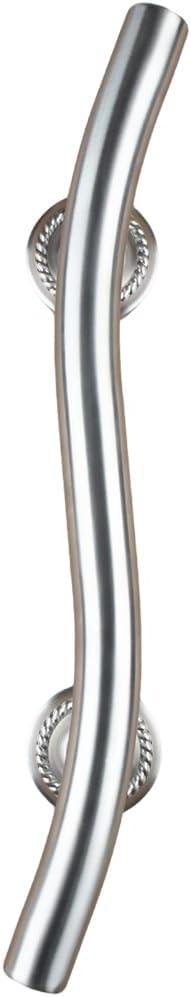 18-inch Wave Grab Bar for Bathtub and Shower, Brushed Nickel Finish, 1.25-Inch Diameter, Curved Bathroom Saftey Hand Rail, Wall-Mounted