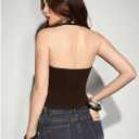 MakeMeChic Women's Y2k Grommet Eyelet Halter Tank Tops Going Out Backless Sleeveless Tops Basic Cami Crop Streetwear, XL