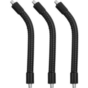 PATIKIL 6" Gooseneck, 3Pcs 1/4"-20 Male to Male Thread Metal Universal Hose Flexible Arm Gooseneck Tube Extension Holder for Action Camera, Phone, Microphone, Black