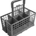 Grey 7-compartment dishwasher basket for silverware, compatible with most brands - GE, Whirlpool, Samsung, Bosch, Maytag, KitchenAid, Kenmore