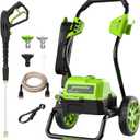 Greenworks 2000 Max PSI @ 1.1 GPM (13 Amp) Electric Pressure Washer (Black Frame) PWMA Certified, Green