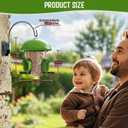 LONA Bird Feeders for Outdoors Hanging  3 Separate Compartments, 3 Feeding Ports, Weatherproof Dome & 3 Ways to Hang, Large Capacity for Cardinals/Finches (Green (Normal)