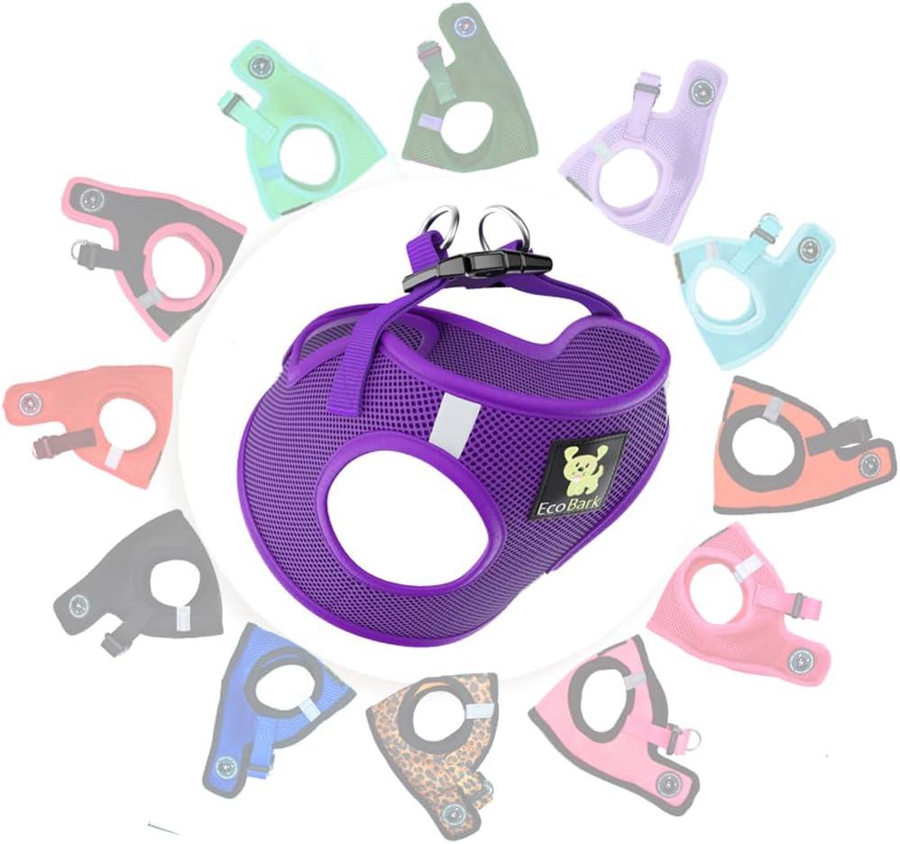 EcoBark Rapid Fastener Super Comfort Fully Adjustable Double Padded Step in Dog Harness (XXS, Purple) (XXS- 4 to 5 lbs- Chest Up to 11 in (Pack of 1))