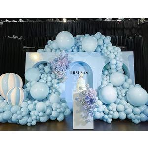 Pastel Blue Balloon Garland Kit Double Stuffed Light Baby Blue Balloons Arch Different Sizes 18/12/5 Inch for Baby Shower Birthday Gender Reveal Wedding Graduation Party Decorations