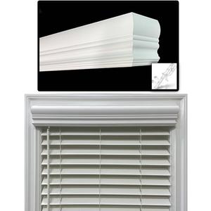 Faux Wood Blinds Valance for Horizontal and Venetian Blinds (Hidden Valance Clips Included). Inside or Outside Mount - Custom Made to Your Size (Color: White) - Royal Crown Cornice 45"