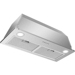 Range Hood Insert 30 Inch Stainless Steel Built-in Kitchen Hood with 600CFM, Ductless/Ducted Range Hood, Push Button Control, 3-Speed Fan, 2 Pcs Aluminum Filters