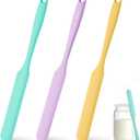 3 Pcs Silicone Jar Spatula Set, Sourdough Spurtle, Jar Scraper, Long Handle Thin Spatulas, Perfect for Jars, Bottles, Containers, Mixing, Scraping, Spreading Jam, Cake Icing and Sourdough Tools. (3)