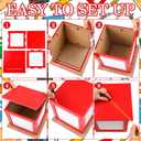 Menkxi 2026 Wooden Graduation Card Box Holder for Party with Picture Frame Graduation Cap Shaped Gift Card Box Decorations with Tassel for Grad College Party Favors(Red)