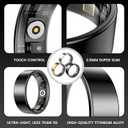 Smart Health Rings for Women Men, Fitness Tracker with Heart Rate, Blood Oxygen, HRV, Sleep Tracker, Step Tracker, No Subscription Fee, IP68 Waterproof Smart Ring for iphone & Android(Black, 12)