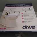 Drive Medical 2-in-1 Raised Toilet Seat with Removable Padded Arms - Elevated Bathroom Safety Support - Secure Locking Attachment - Easy Height Assistance - Durable Construction, Standard Toilets