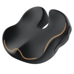 Ergonomic Memory Foam Seat Cushion for Car, Home, Pressure Relief Pad for Hip, Tailbone, All Day Comfort - Black