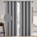 MIULEE Linen Texture Curtains for Bedroom Solid 100% Blackout Thermal Insulated Grey Curtains Grommet Room Darkening Curtains/Draperies Luxury Decor for Living Room Nursery 52x96 Inch (2 Panels)
