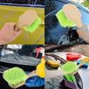 Wheel Rim Tire & Carpet Cleaning Brush Set, Soft & Stiff Bristle Wash Cleaning Supplies Kit for Car All Exterior Surface and Car Interior Cleaning Brush for Car Truck SUV RV Motorcycle (Green)