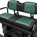 NOKINS Golf Cart Seat Covers Fit Club Car Precedent/DS/EZGO RXV/TXT/Yamaha Drive Aftermarket Standard Rear Seat Cushion, No Stapler, Multiple Colors&Breathable (Dark Green&Black)