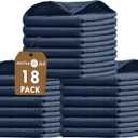 Native Fab Waffle 18 Pack Dish Cloths Set - 100% Cotton, 12"x12", Absorbent, Quick Dry, Washable Towels for Cleaning, Cooking & Drying Dishes - Great for Home, Restaurants, Cafes, Bars - Navy Blue