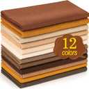 XSEINO 12 Rolls 8"x35"(20.5x90cm) 1.4mm Thick Soft Felt Fabric Sheet 12 Assorted Brown Series Colors Felt Pack for DIY Craft Sewing Squares Nonwoven Patchwork