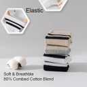 YUWELL Womens Striped Crew Socks, Cotton Cozy Casual Socks for Women 4 Pairs, Size 5-10