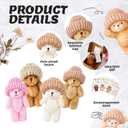 24 Sets Mini Bear Plush in Box Little Bears Bulk with a Hat Handmade Soft Pocket Teddy Bears with Encouragement Card Stress Relief Toys Party Gift for Backpack