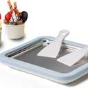 Ice Cream Roll Maker Rolled Ice Cream Machine, Sweet Spot Pan, Instant Cold Plate, Ideal for Making Rolled Ice Cream Soft Serve Slushies Frozen Yogurt Sorbet and Gelato (Sky Blue)