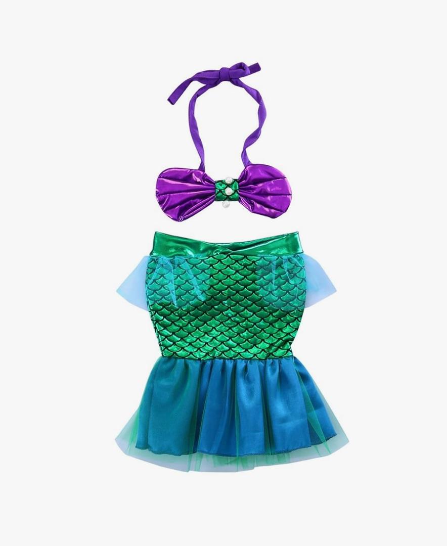 Toddler Baby Girls Halter Bow Crop Top+Green Mesh Mermaid Skirt Swimsuit Kids Clothes for Photo Shoot Costumes Outfits 80