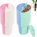 Hogurity 4 Pack 2-In-1 Cup Dividers for Stanley 40 Oz Tumbler with Handle, Stanley Cup Accessories, Reusable Silicone Divider Inserts for Cold Drink Separator for Juice, Coffee, Cocktails, Whiskey