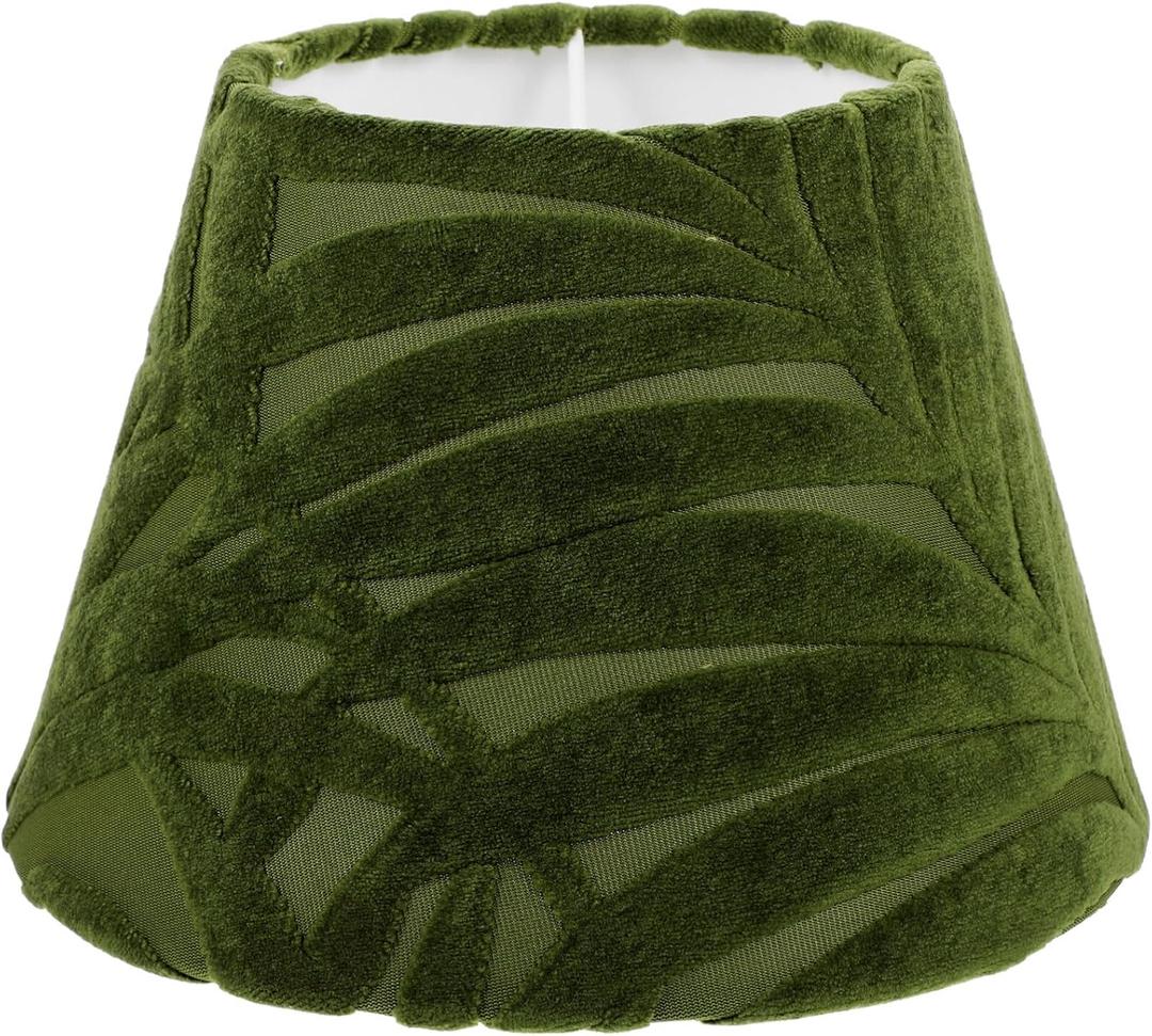Medium Drum Lamp Shade Barrel Fabric Lampshade Clip On Light Cover Lamp Shade Replacement for Table Lamp and Floor Light Green