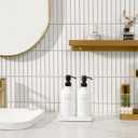 Prus Waso White Soap Dispenser Set, Contains Hand and Lotion Dispenser with Pump. Perfect for Guest Bathroom Decor. (White)