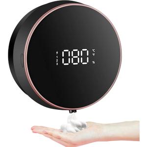 Automatic Wall-Mounted Electric Foaming Soap Dispenser : Hand-Free, Rechargeable, touchless, Intelligent, Smart and Modern Hand soap Dispenser for bathrooms, Kitchens (Black)