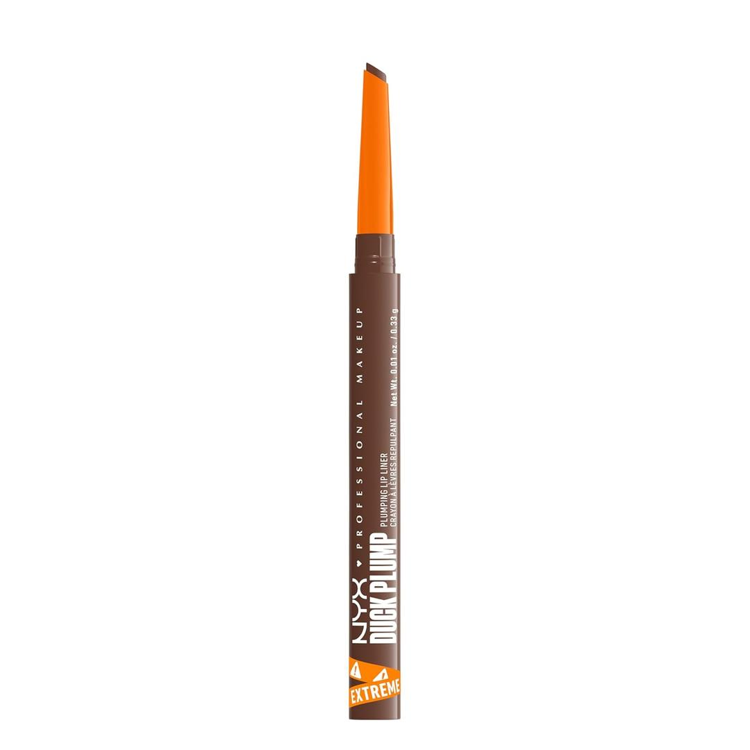 NYX PROFESSIONAL MAKEUP Duck Plump Plumping Lip Liner, Matte Pencil With Up To 10HR Wear, Syringe Sienna (Sienna Brown Lip Liner) (0.01 Ounce (Pack of 1))