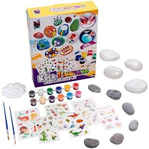 Fun Express DIY Rock Painting Kit for Kids, All in One Kids Craft Kit, Birthday and Everday Gifts, Great for Creative Acitivity for Home and School, Set of 2