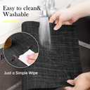 Placemats Set of 6 Washable Indoor/Outdoor Vinyl Place Mats for Dining Table PVC Weave Table Mats(Black)
