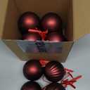 GlikCeil 12 Set Burgundy Ball Ornaments for Christmas Tree Velvet Bows Xmas Tree Ball Neutral Hanging Decoration for Festival Holiday Party Wreath Home(3.15 Inch)