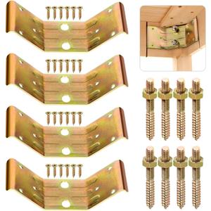 Kerf Mount Corner Bracket, Set of 4 Surface Mount Corner Bracket for Table Aprons, Connection Table Top, Legs, Frame, Repairing or Building Table (4)