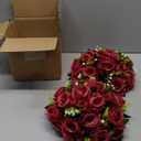 NUPTIO Flower Ball Arrangement Bouquet - 2 Pcs 9.5 inch Diameter Crimson Fake Flowers Roses Balls for Centerpieces Tables - Artificial Rose Arrangements for Wedding Centerpiece Table Decorations (Burgundy)