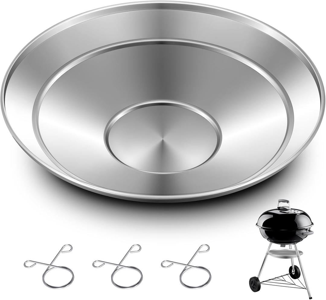 MorningRo 1 Pcs 13-1/2" Diameter Ash Catcher Pan Ash Pan for Charcoal Grill Compatible with Weber for Grill Replacement Parts
