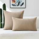 FUTEI Brown Decorative Throw Pillow Covers 20x20 Inch Set of 2,Soft Chenille Triangle Check Pattern Cushion Case,Modern Home Decor for Couch Bed Living Room