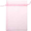 100 Pcs 4x6 inches Gift Wrap Bags Pink, Organza Sheer See Through Fabric, Drawstring Satin Ribbon Pouches for Baby Shower Favor, Party Wedding Favors Decoration, Card Deck, Jewelery, Boys Holiday Gift