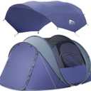4 Person Easy Pop Up Tent,Camping Tent with Skylight and Rainfly,Waterproof,Quick Setup-Instant Tents for Camping Outdoor, Blue