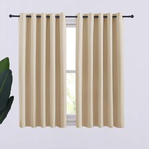 NICETOWN Room Darkening Curtain Panels for Cafe, Thermal Insulated Grommet Room Darkening Draperies/Drapes for Window (Biscotti Beige, 2 Panels, W70 x L54 -inch)