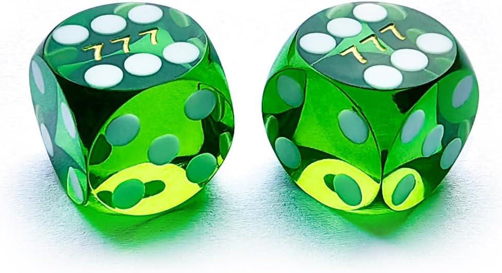 Professional Small Precision Dice 12.7mm (1/2 inch) with Random Serial Number, Mini Precision Cut Dice 12.7MM Gem Green