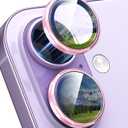 Xfilm for iPhone 17 Camera Lens Protector 16-Facet, Individual Metal with 9H Hardness, Scratch-Proof Camera Screen Protector, Stylish Accessories, Case Friendly (Pink)