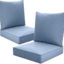 24" x 24" x 6" Outdoor Deep Seat Cushions Set - 2 Set Waterproof & Fade Resistant Patio Furniture Replacement Cushions, Non-Slip Outdoor Cushions Fit Loveseats, Couches, Chairs, and Sofas