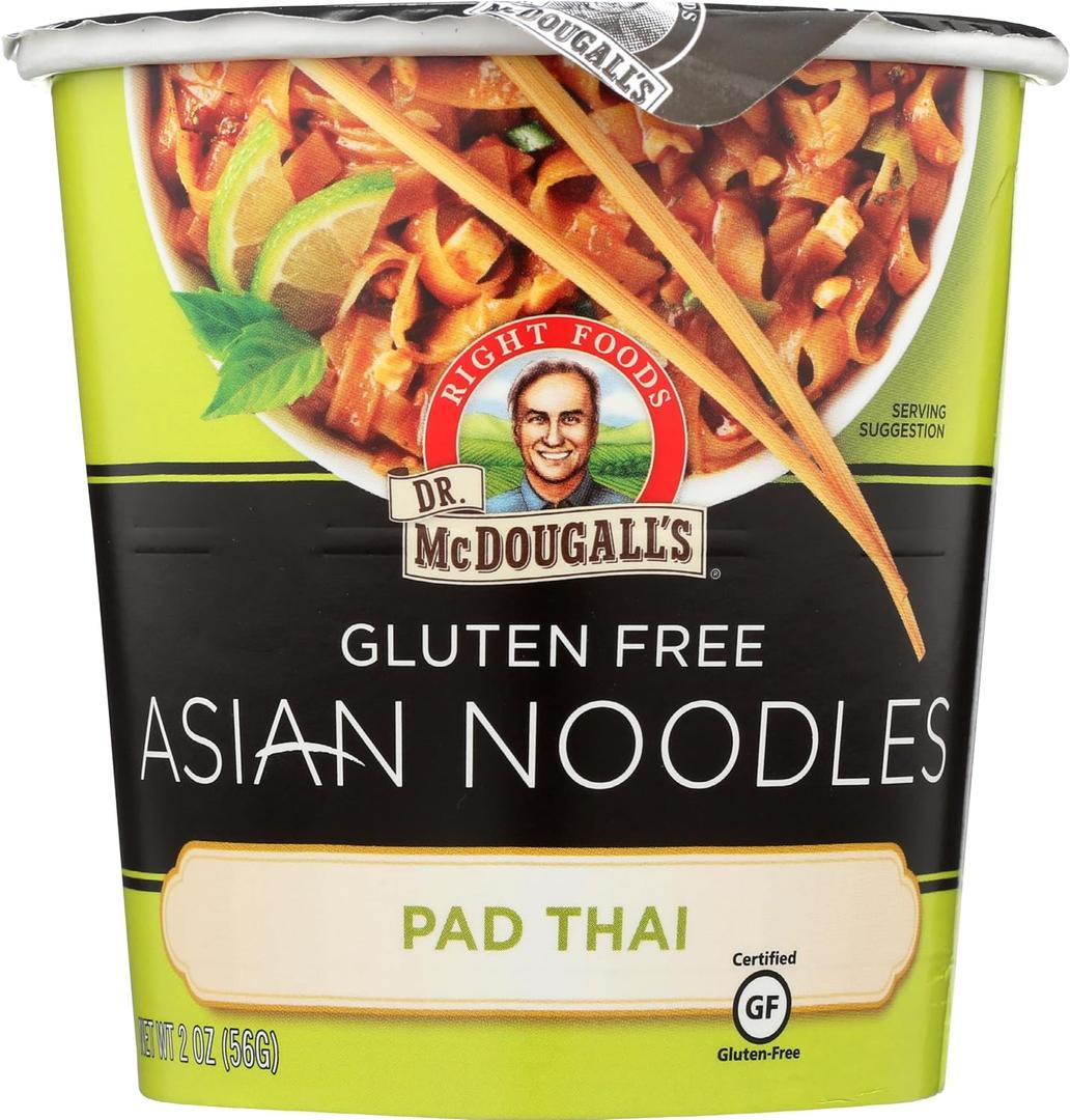 Dr. McDougall's Pad Thai Noodles Gluten Free Soup Cup, 2 oz (EXP 11/16/25)