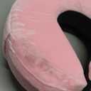 Urnexttour Neck Pillow Airplane-2 Pack Memory Foam Travel Pillow, Soft Support Travel Neck Pillow for Travelling, Sleeping Rest, Car, Train and Home Use (Grey&Pink)