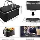 Foldable Insulated Picnic Basket 30L 31.7 QT Large Capacity Cooler Tote with Double Handles Thermal Shopping Basket for Picnic Camping Beach Travel Outdoor Use