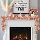 4PCS 5.6FT Neutral Fall Garland,Pink Artificial Maple Leaves Garland with Pumpkins,Pink Fall Leaf Decorations for Home,Autumn Vine for Mantle Fireplace Porch Thanksgiving Decor set of 2